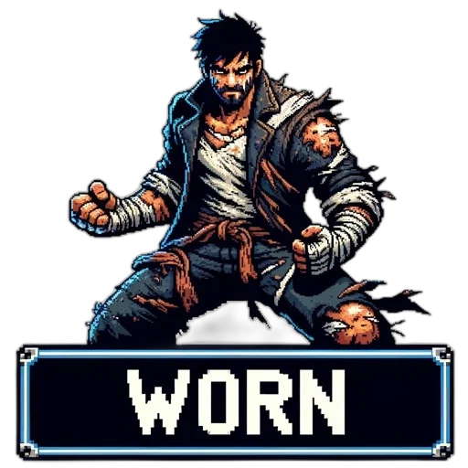weapon, jacket, pixel art, comic book art transparent PNG cut-out
