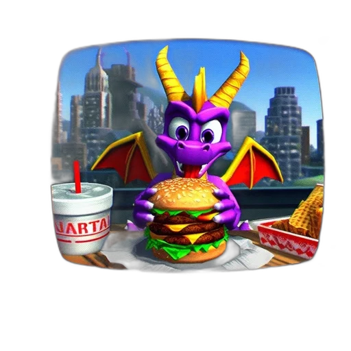 dragon, food, 3d render, concept art transparent PNG cut-out