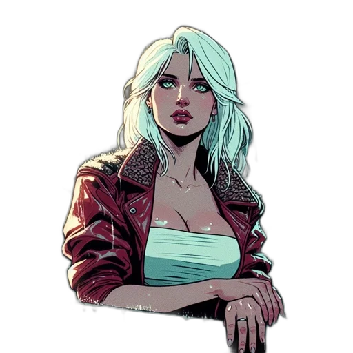 jacket, comic book art, concept art, cyberpunk transparent PNG cut-out
