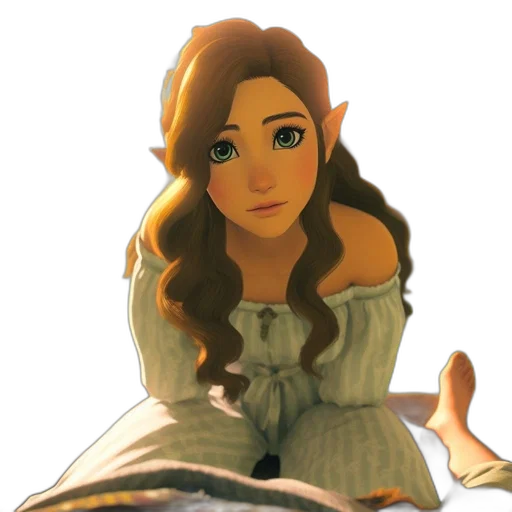 dress, face, crown, staff transparent PNG cut-out
