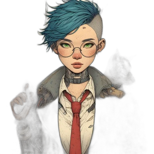 staff, jacket, face, concept art transparent PNG cut-out