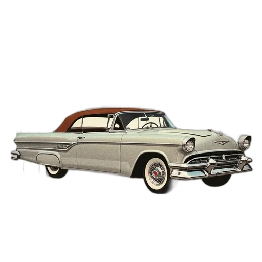 car, 3d render, photorealistic, 1956 transparent PNG cut-out