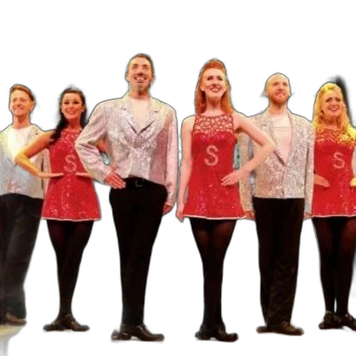 staff, group, performers, red transparent PNG cut-out