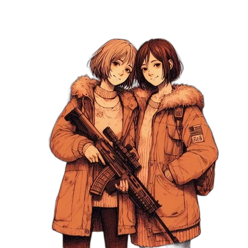 jacket, weapon, pixel art, concept art transparent PNG cut-out