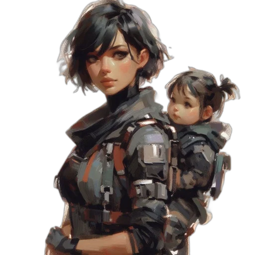 weapon, jacket, robot, face transparent PNG cut-out