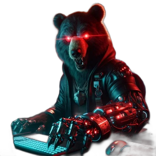 robot, animal, weapon, cyberpunk transparent PNG cut-out