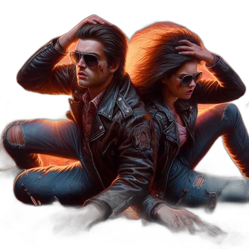 jacket, concept art, comic book art, cyberpunk transparent PNG cut-out