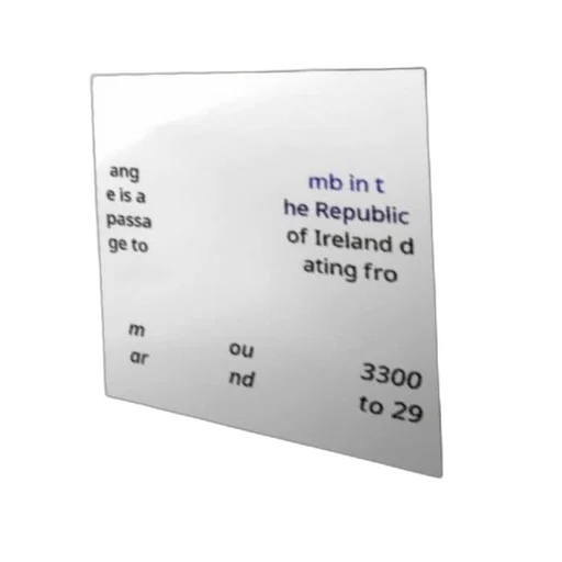 3d render, passage, tomb, ireland transparent PNG cut-out