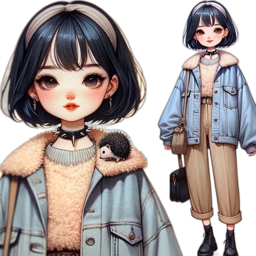 jacket, creature, concept art, 3d render transparent PNG cut-out