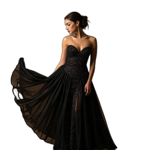 dress, photorealistic, dark, ladies transparent PNG cut-out