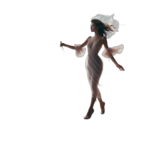 dress, hair, umbrella, creature transparent PNG cut-out