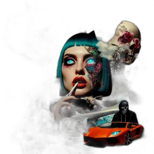car, concept art, cyberpunk, fantasy art transparent PNG cut-out