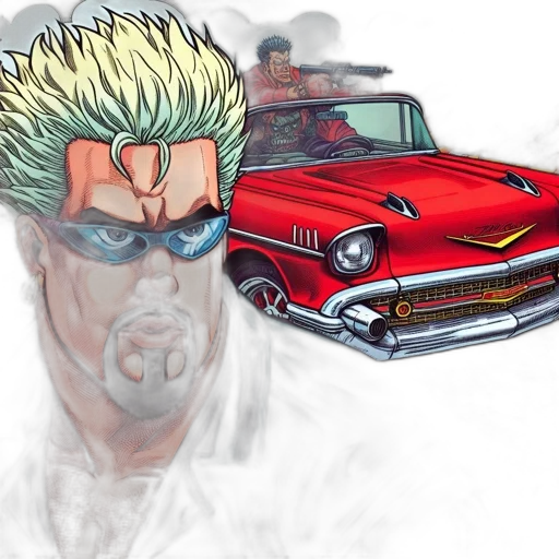 car, comic book art, concept art, cartoon transparent PNG cut-out