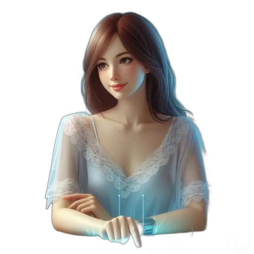 dress, jewelry, face, robot transparent PNG cut-out