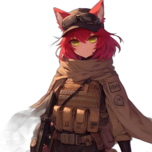 weapon, staff, jacket, mask transparent PNG cut-out