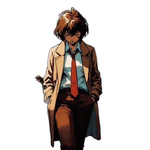 jacket, staff, comic book art, concept art transparent PNG cut-out