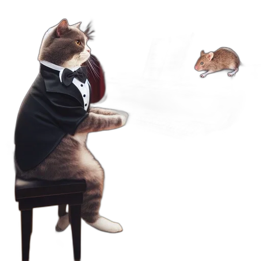 animal, hat, jacket, staff transparent PNG cut-out