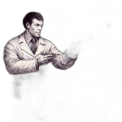 jacket, staff, face, weapon transparent PNG cut-out