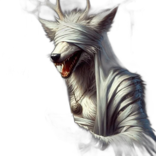 dragon, creature, mask, staff transparent PNG cut-out