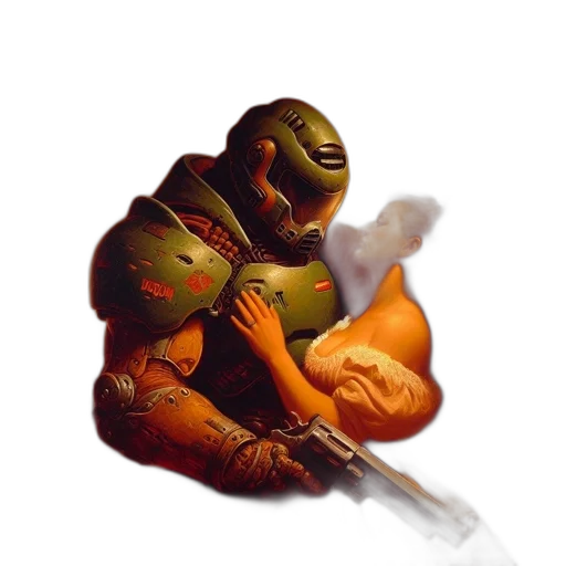 robot, weapon, staff, mask transparent PNG cut-out