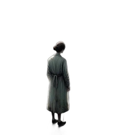 dress, staff, jacket, hat transparent PNG cut-out