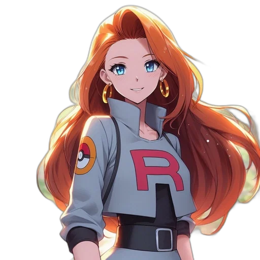 jacket, staff, hair, robot transparent PNG cut-out