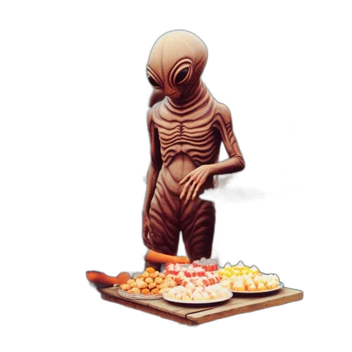 food, creature, concept art, 3d render transparent PNG cut-out