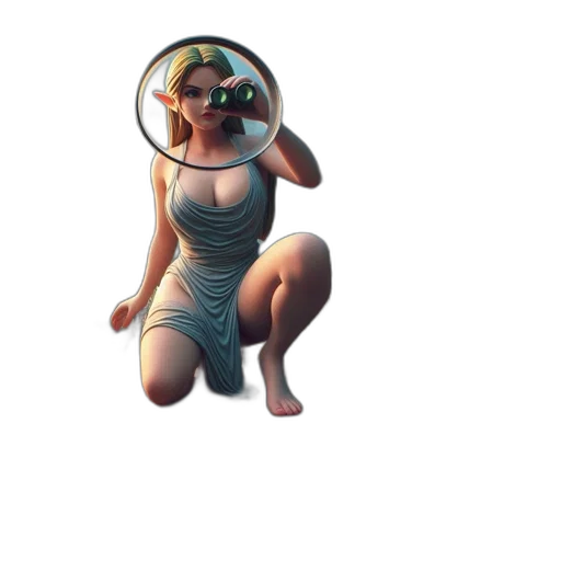 dress, staff, creature, mask transparent PNG cut-out