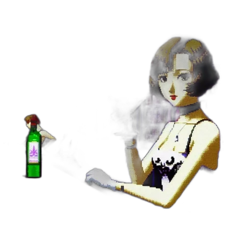 bottle, robot, pixel art, concept art transparent PNG cut-out