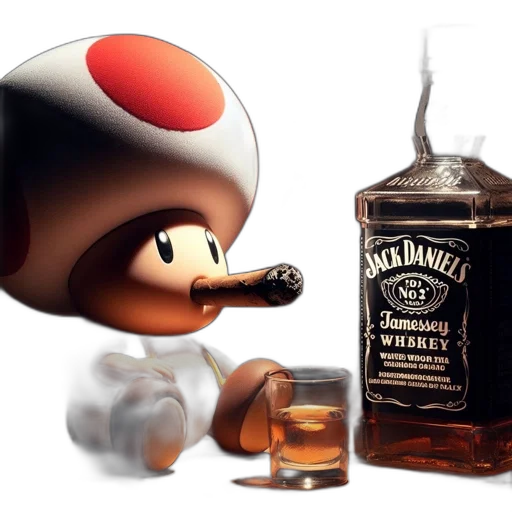 bottle, hat, 3d render, concept art transparent PNG cut-out