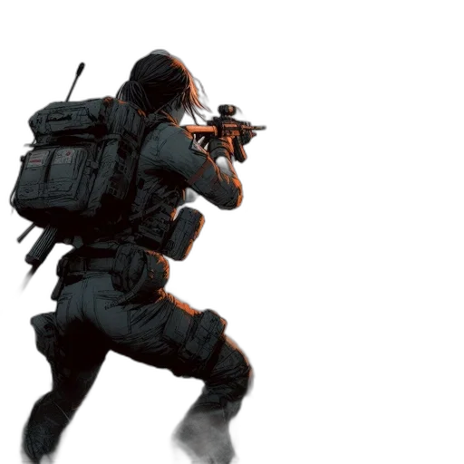 weapon, jacket, concept art, 3d render transparent PNG cut-out