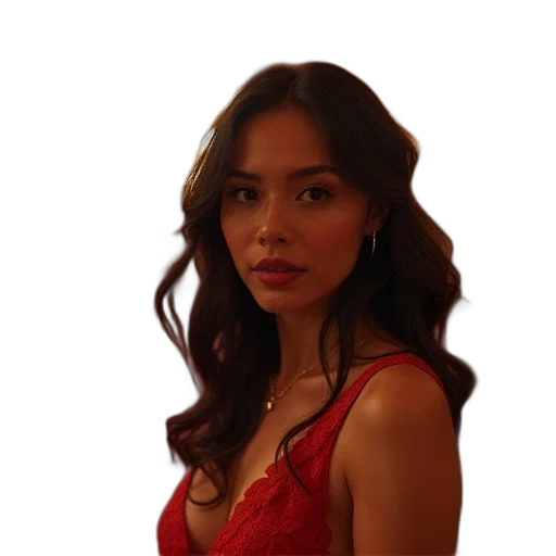 dress, face, jewelry, staff transparent PNG cut-out