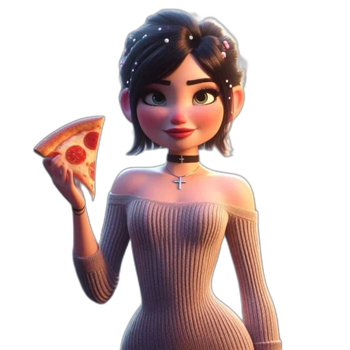 dress, food, face, 3d render transparent PNG cut-out