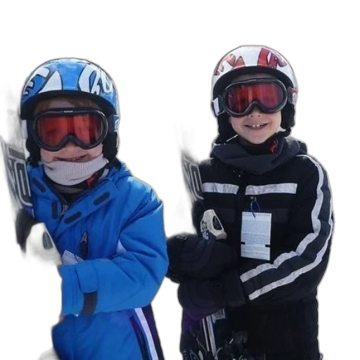 snow, two, children, ski transparent PNG cut-out