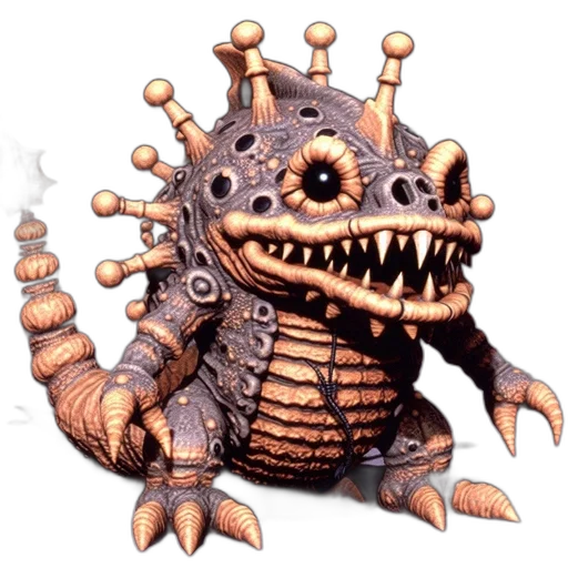 creature, dragon, mask, staff transparent PNG cut-out