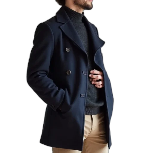 jacket, hat, dark, earth tones transparent PNG cut-out