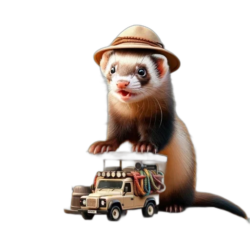 hat, animal, car, staff transparent PNG cut-out