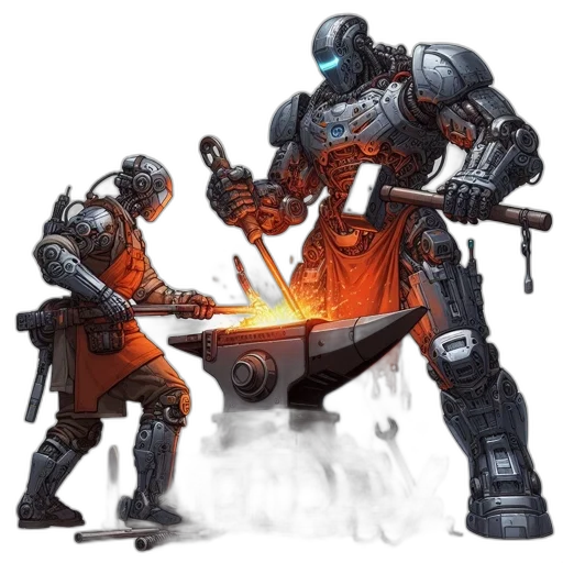 robot, weapon, concept art, fantasy art transparent PNG cut-out