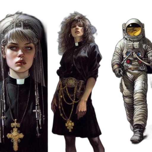 jacket, concept art, cyberpunk, fantasy art transparent PNG cut-out