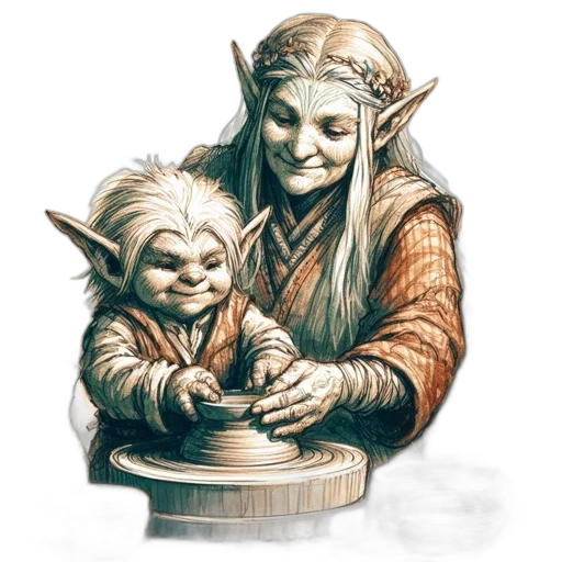 fantasy art, concept art, pencil sketch, watercolor transparent PNG cut-out