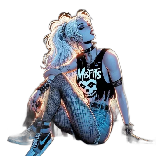 comic book art, concept art, cyberpunk, cartoon transparent PNG cut-out