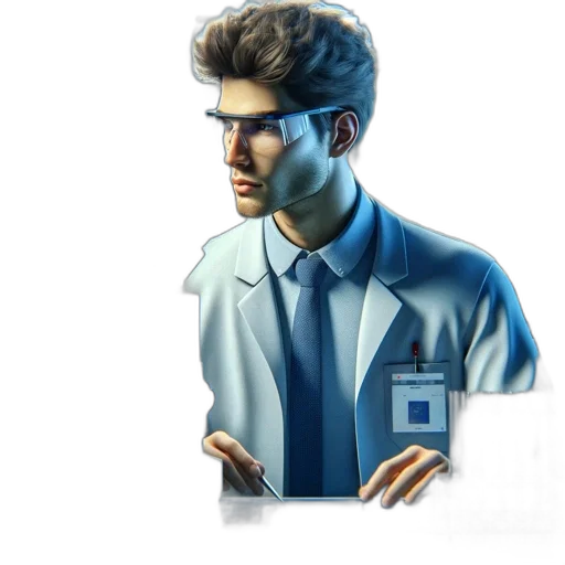 jacket, staff, robot, concept art transparent PNG cut-out