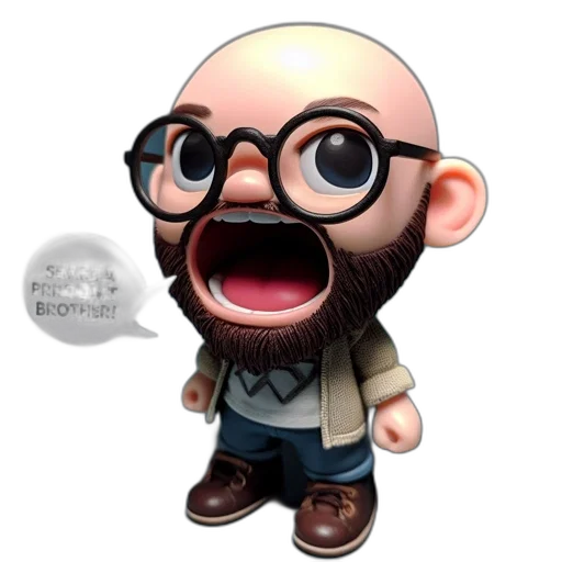 staff, cartoon, 3d render, photorealistic transparent PNG cut-out