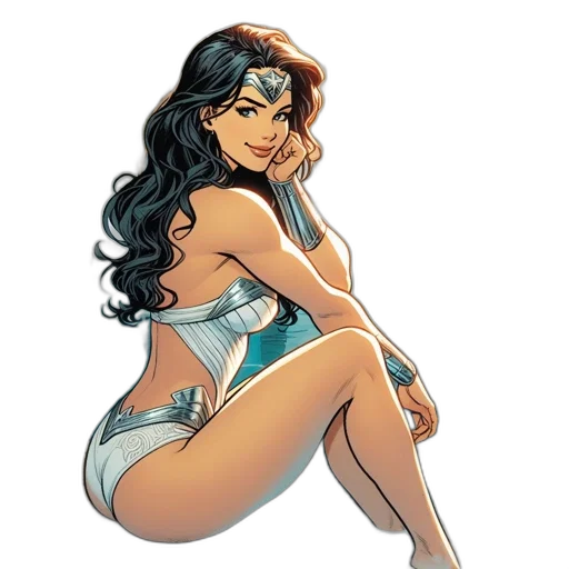 comic book art, concept art, cartoon, wonder transparent PNG cut-out