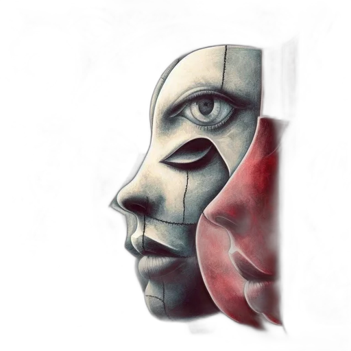 mask, face, robot, concept art transparent PNG cut-out