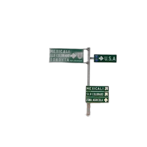 3d render, highway, sign, mexico transparent PNG cut-out