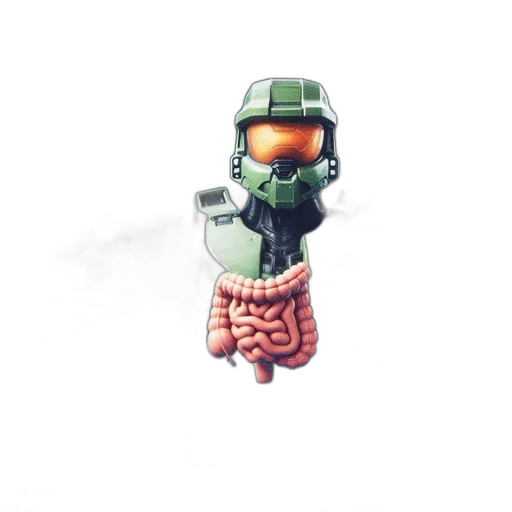 robot, weapon, staff, jacket transparent PNG cut-out