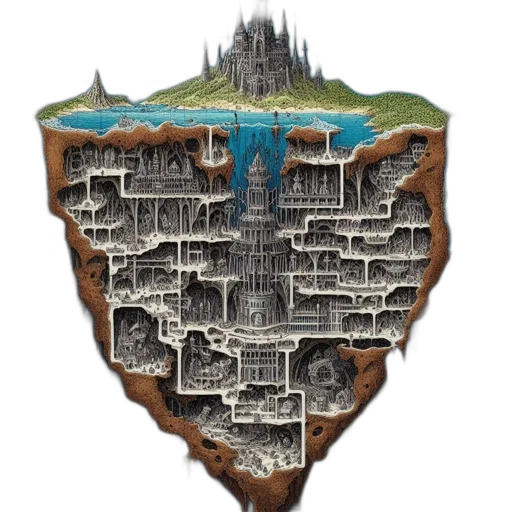 fantasy art, concept art, pixel art, 3d render transparent PNG cut-out