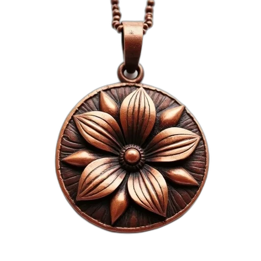 jewelry, flower, copper, pendant transparent PNG cut-out