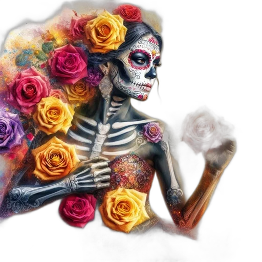 flower, mask, dress, face transparent PNG cut-out